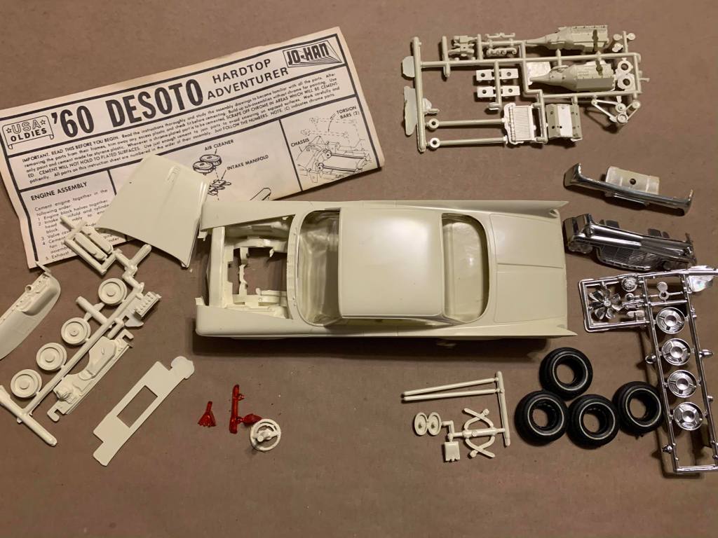 Jo-Han 1960 Desoto Adventurer model kit parts picture