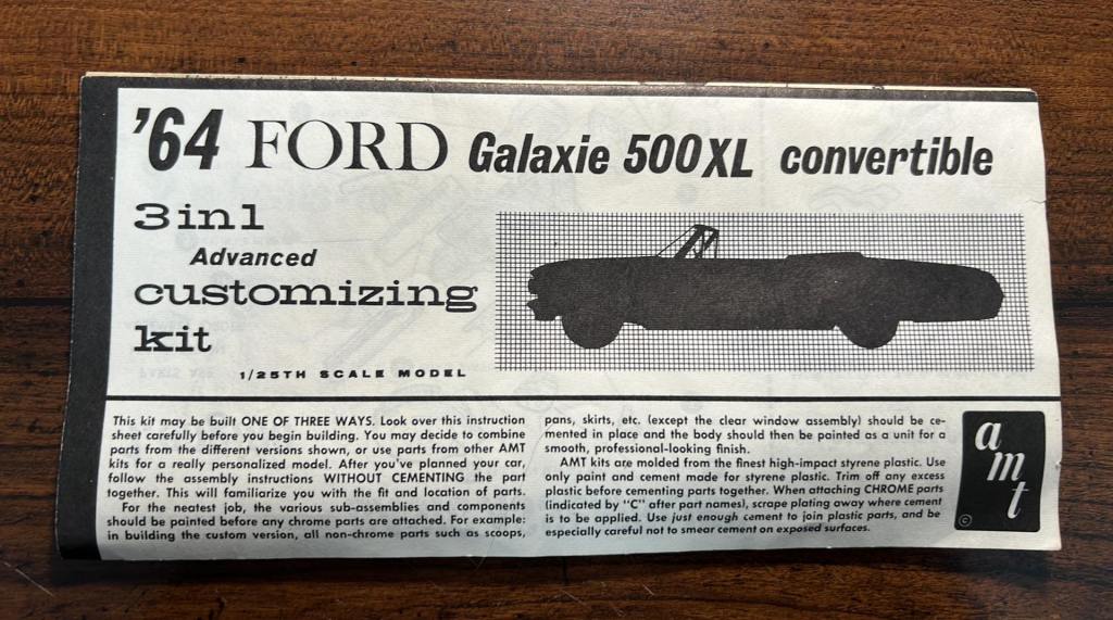 1964 Ford Galaxie 500 XL Convertible Instructions