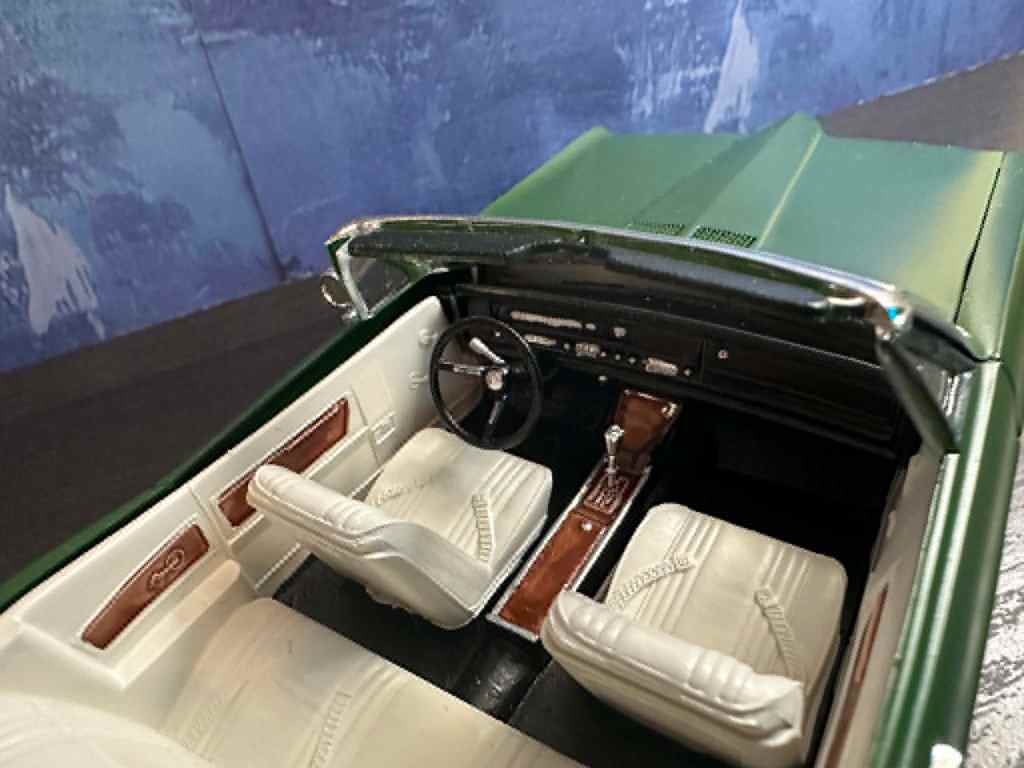 1968 Pontiac Bonneville Convertible interior view - white w/ black.